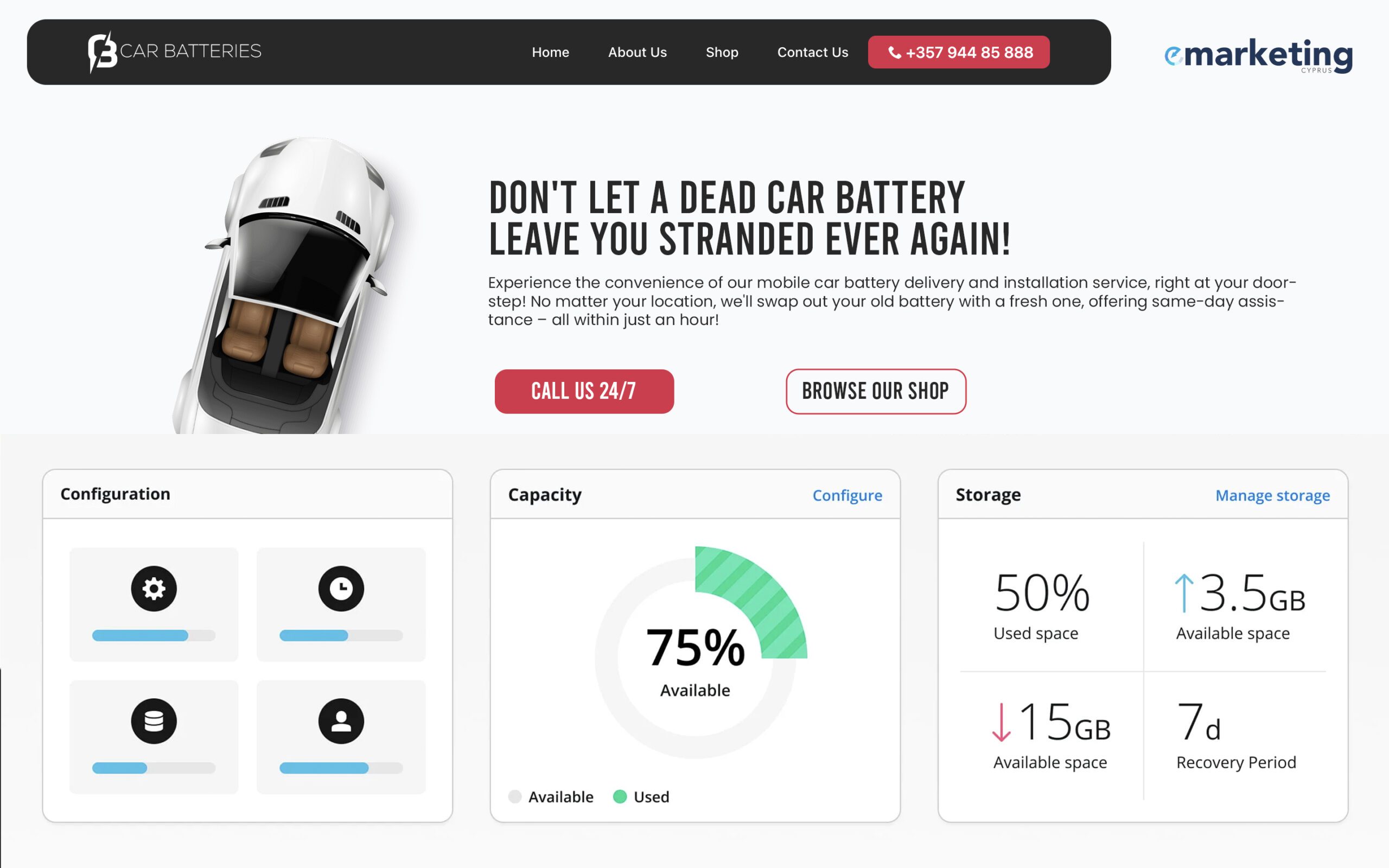eMarketing Web Design Car Batteries Cyprus